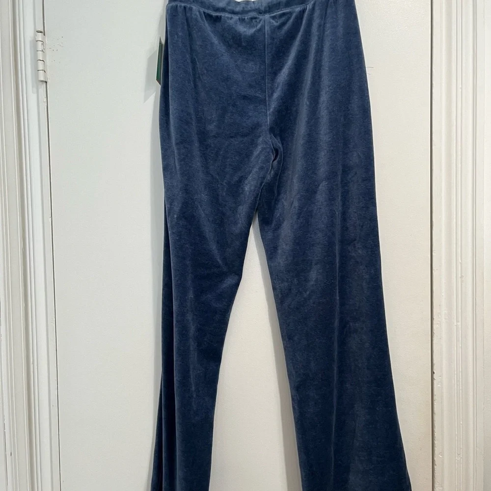 Tangerine Denim Blue VelourTracksuit Sz. L‎ Jacket and S Pants NWT